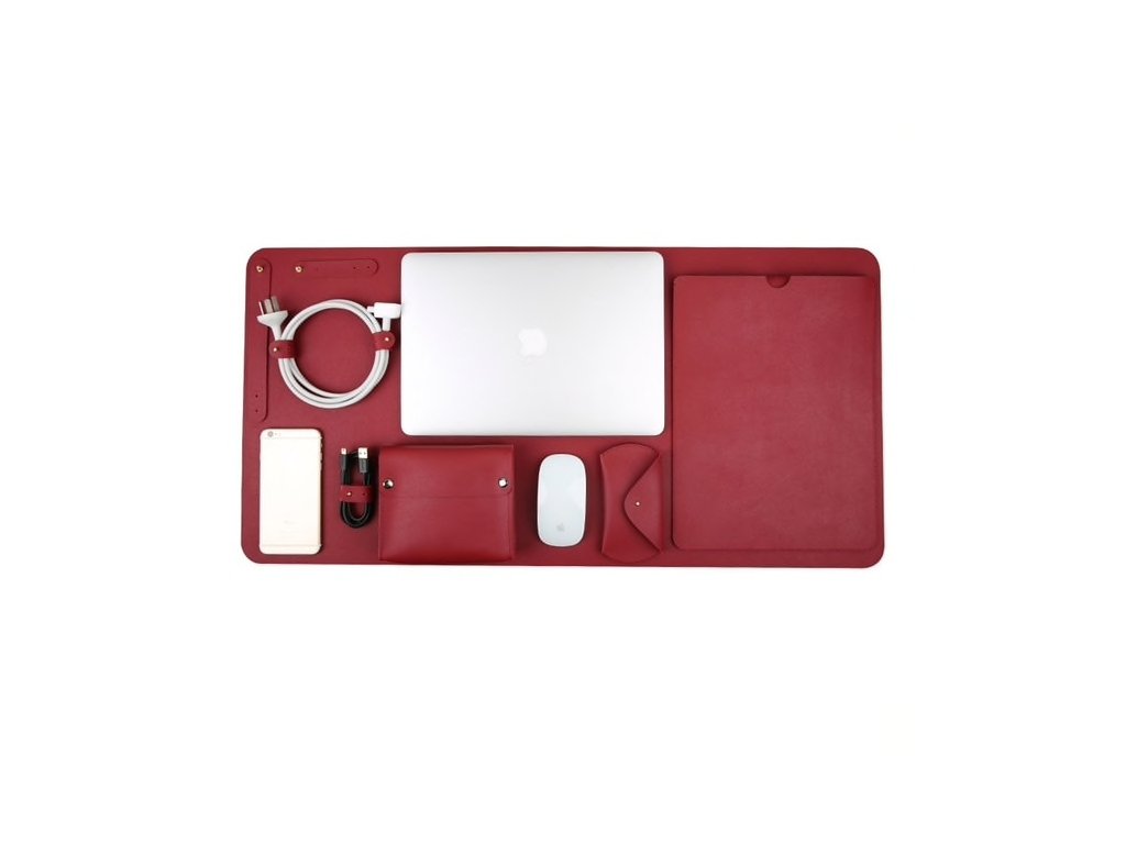 1710 innocent luxury pu leather 5 in 1 set for macbook pro 13 usb c air retina red