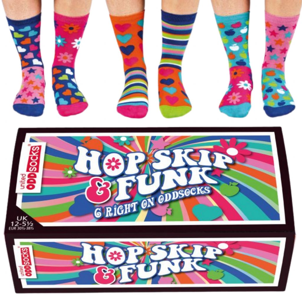 Dámske veselé ponožky United Odd Socks HOP SKIP & FUNK (1)