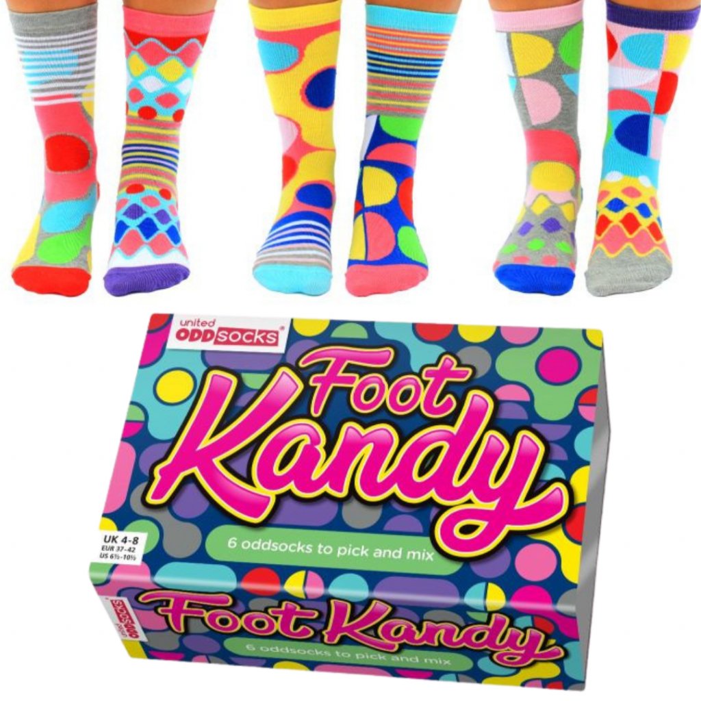 Dámske veselé ponožky United ODDsocks FOOT KANDY (2)