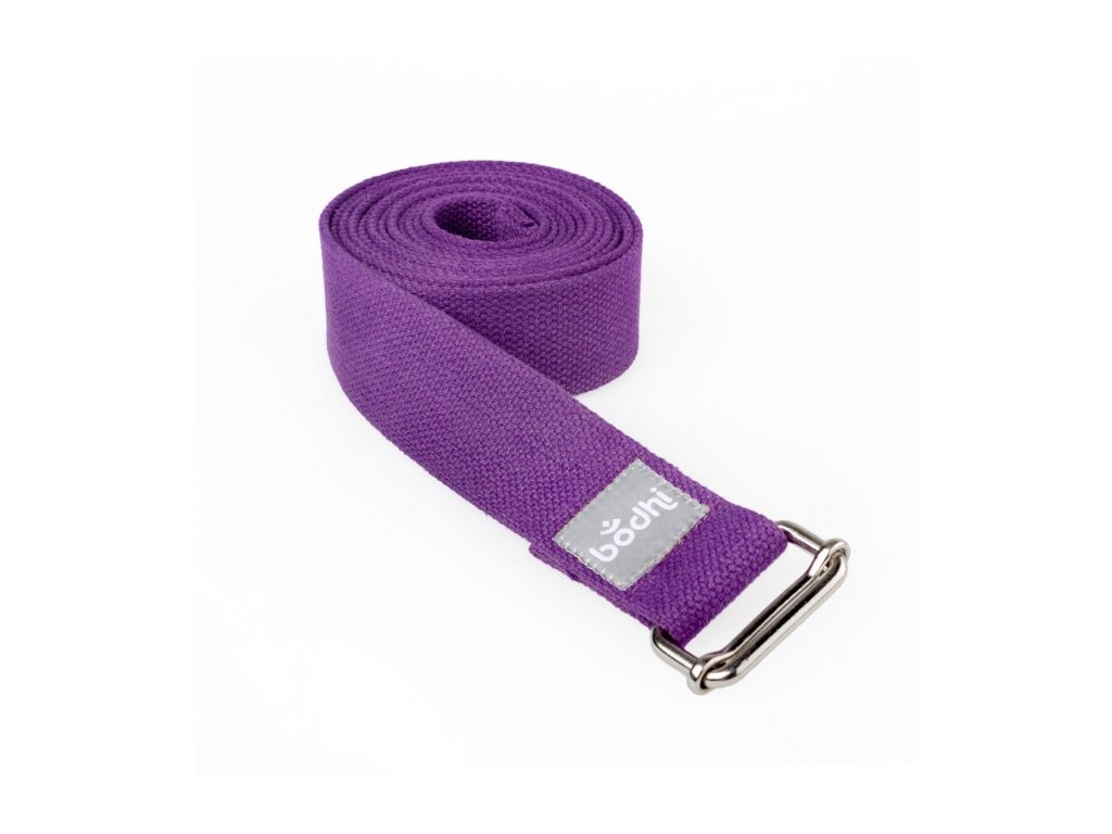910sl yoga yogagurt asana belt 2 5 m schiebeschnalle gerollt lila