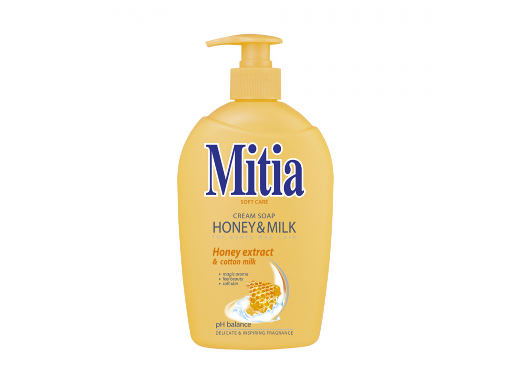 Mitia tek.mýdlo Honey &Milk 500ml s dávk.