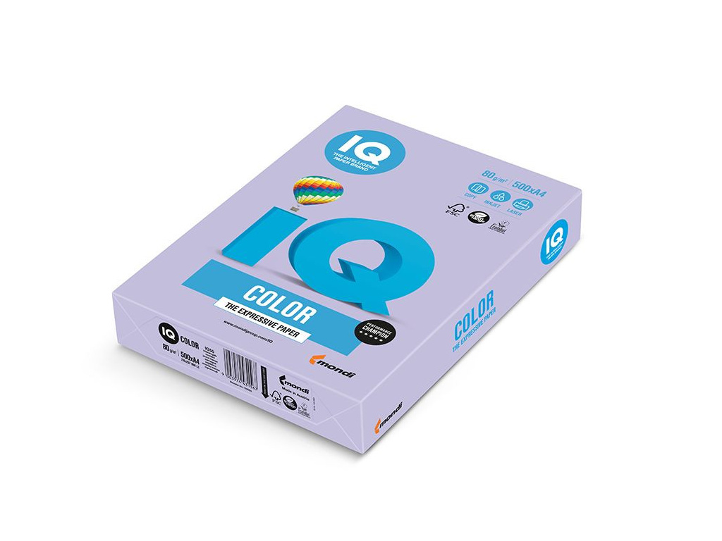 Barevný papír IQ COLOR levandulový - A3, 80 g, 500 listů
