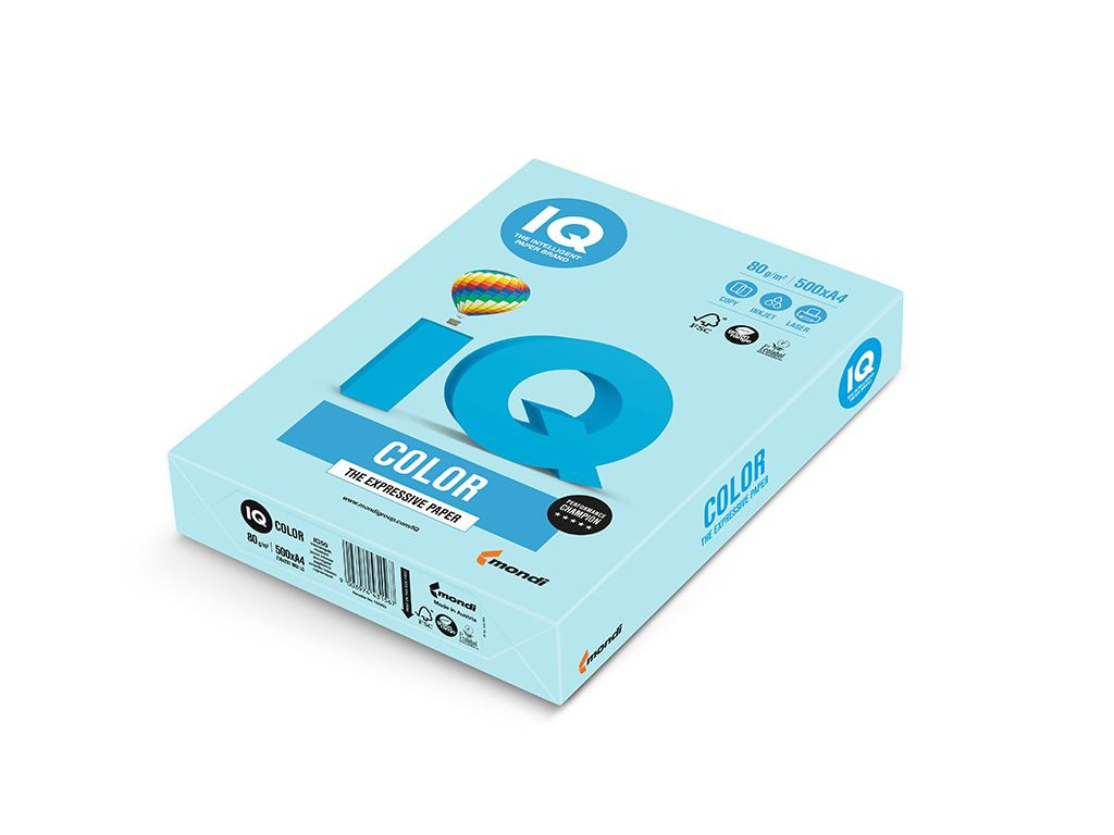 Barevný papír IQ COLOR, A4, 120g. středně modrý