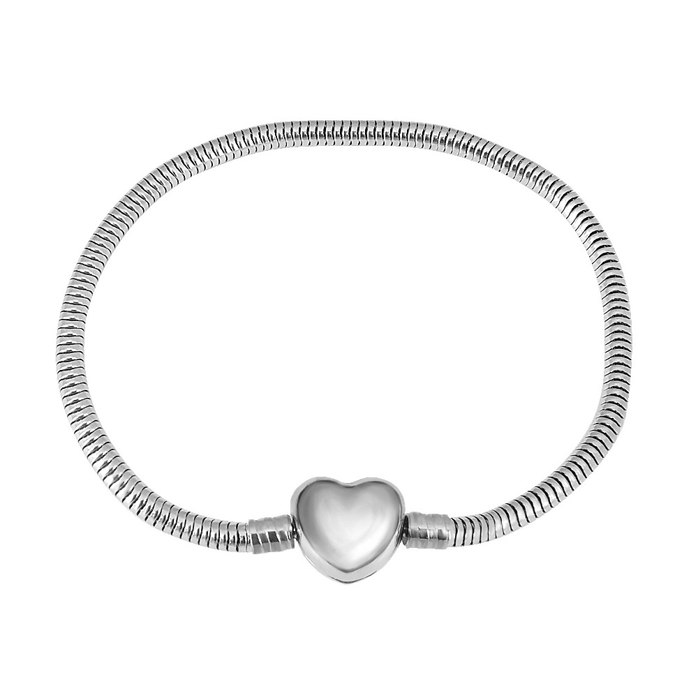 Linda\'s Jewelry Náramok DIY Srdce Klip chirurgická oceľ INR170 Dĺžka: 17