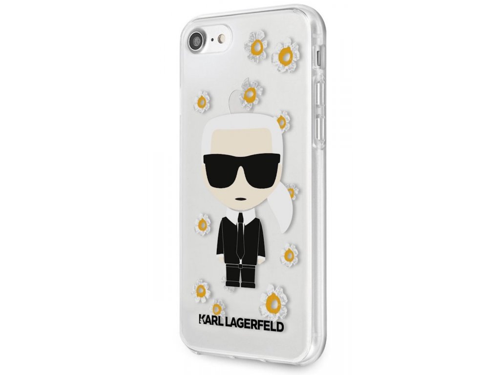 Silikonový kryt - Karl Lagerfeld Ikonik Flower - iPhone 7/8/SE2020/SE2022 - Transparent
