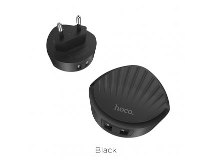 Kompaktní nabíječka - HOCO C67A - 2 x USB - 12W - Černý