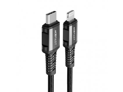 Nabíjecí a datový kabel 30W (3A) ~ AceFast C1-01 ~ USB-C/Lightning 1,2m MFi - Černá