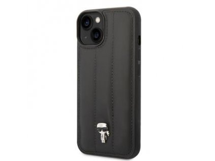 Ochranný kryt - Karl Lagerfeld - Quilted Puffy Ikonik Logo - pro iPhone 14 Plus - Černý