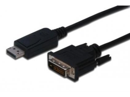 Digitus Adaptérový kabel DisplayPort, DP - DVI (24 + 1) M / M, 3,0 m, s blokováním, kompatibilní s DP 1.1a, CE, bl