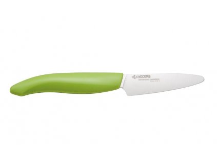 KYOCERA keramický nůž s bílou čepelí/ 7,5 cm dlouhá čepel/ zelená plastová rukojeť