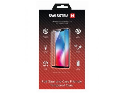 Swissten sklo Full glue, Color Frame, Case Friendly Apple iPhone 14 Pro MAX černé