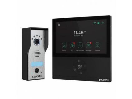 EVOLVEO DoorPhone AHD7, Sada domácího WiFi videotelefonu s ovládáním brány nebo dveří černý monitor