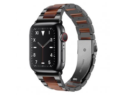 Dámský keramický dvoubarevný řemínek na Apple Watch - Černá / hnědá (výprodej)