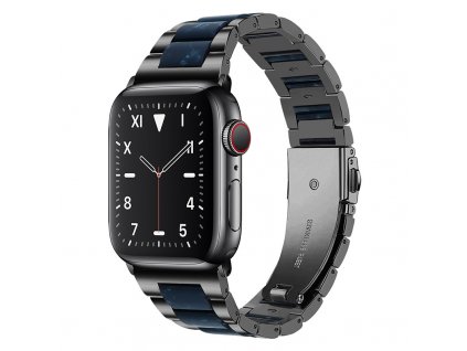 Dámský keramický dvoubarevný řemínek na Apple Watch - Černá / modrá (výprodej)