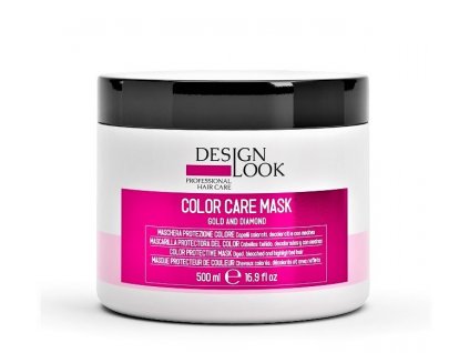 Design Look Color Care maska 500 ml  Ochranná maska ​​obohatená o zlato a diamant pre farbené alebo melírované vlasy.