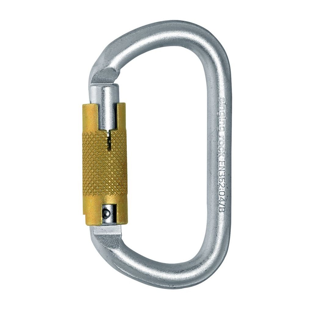Oval carabiner steel / triple lock