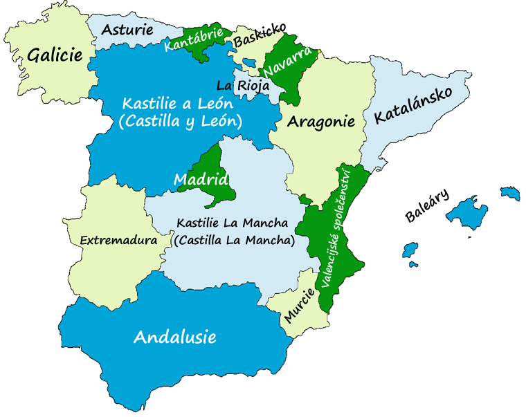 Mapa a oblasti