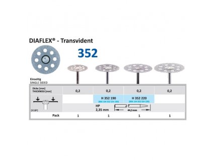 Diamantový disk DIAFLEX Transvident - sypaný shora, 1,9cm, normal