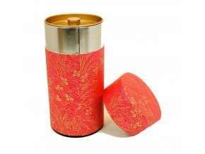 Dóza na čaj růžová s japonskými motivy