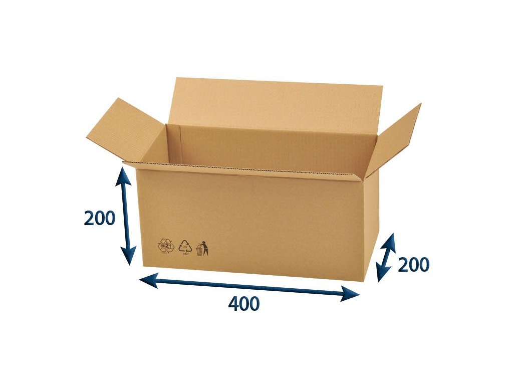 kartonova krabica 400 x 200 x 200 3vvl chlopnova