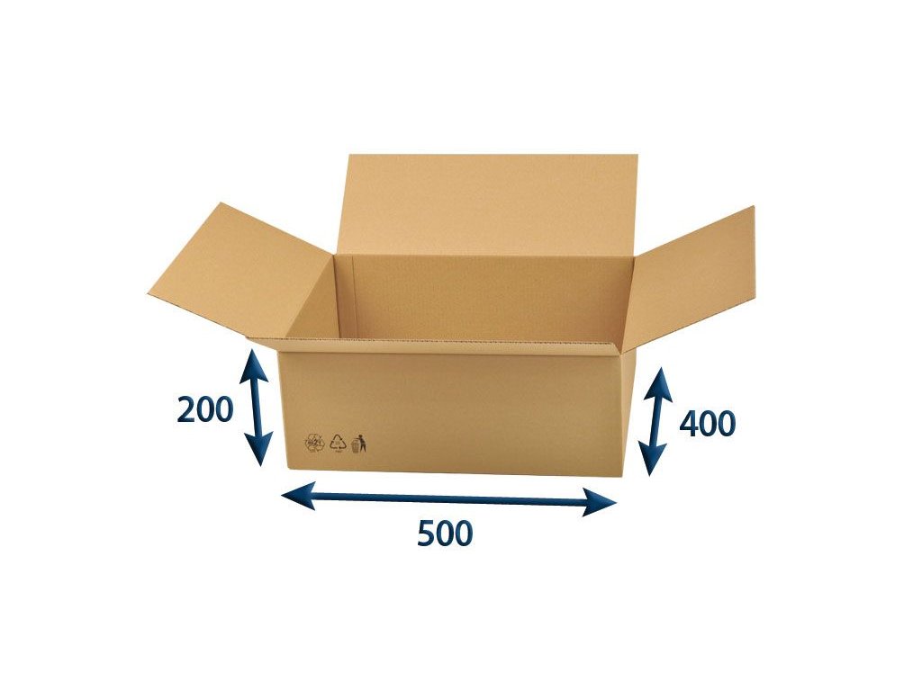 kartonova krabica 500 x 400 x 200 3vvl chlopnova