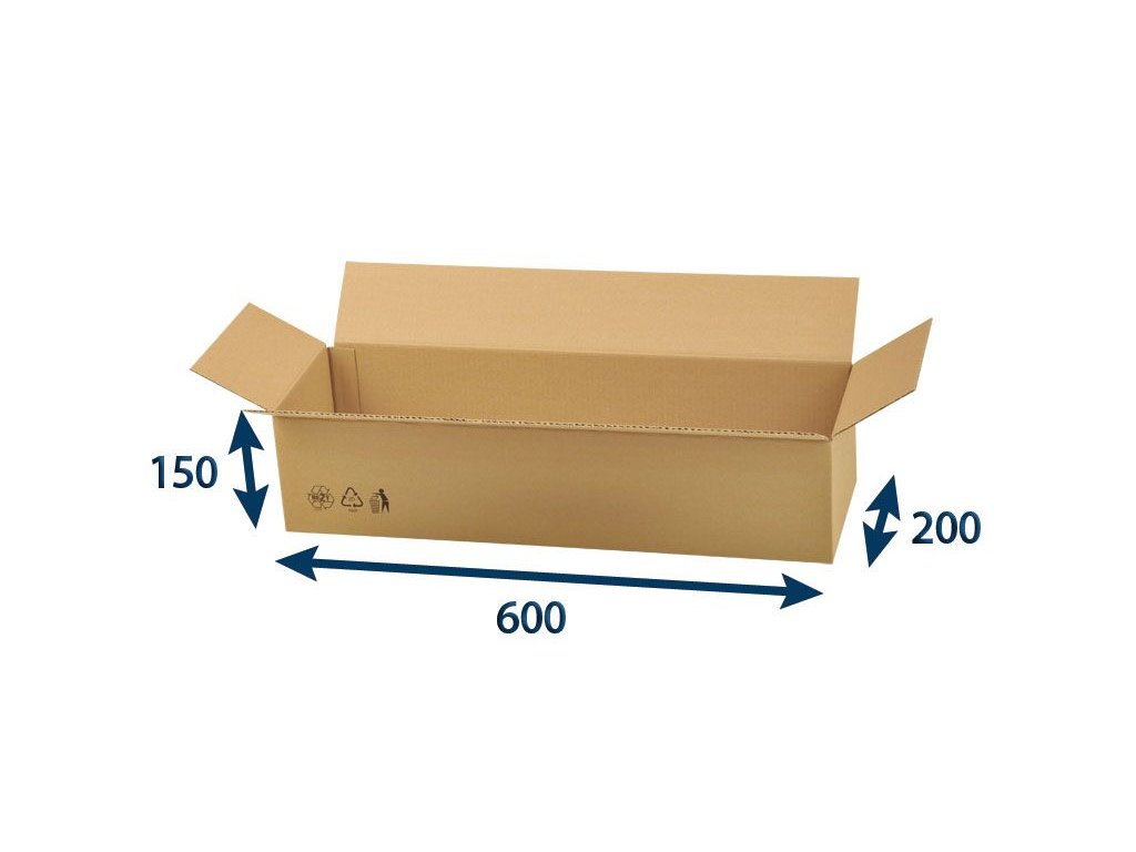 kartonova krabica 600 x 200 x 150 3vvl chlopnova