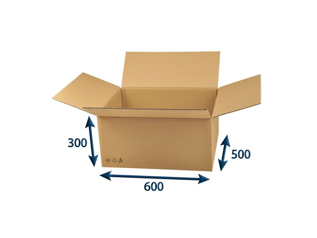 kartonova krabica 600 x 500 x 300 5vvl chlopnova