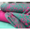 Bavlněný žakár s elastanem s motivem Animal Green&Pink