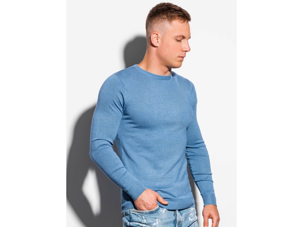 eng pl Mens sweater E177 light blue 16373 3