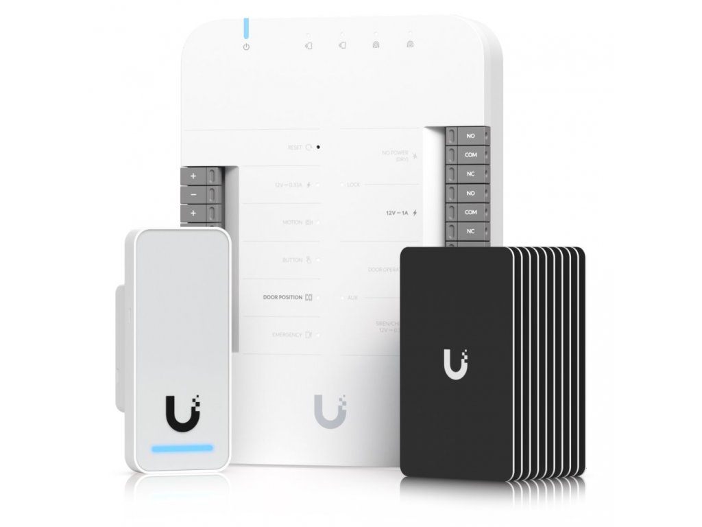 Ubiquiti UniFi Access G2 Starter Kit - Sada, 1x rozbočovač, 1x čtečka G2, 10x přístupová karta