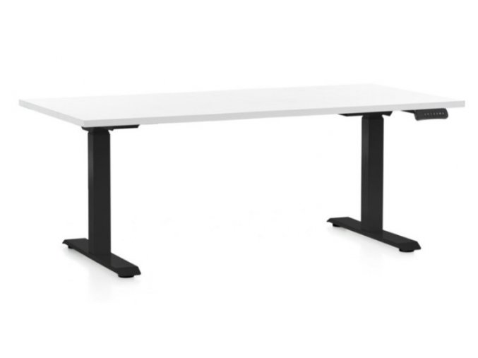 Výškově nastavitelný stůl OfficeTech C, 160 x 80 cm - černá podnož  + doprava ZDARMA