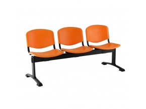 plastove lavice iso i 3 sedak cerne nohy oranzova