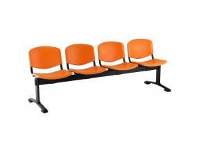 plastove lavice iso i 4 sedak cerne nohy oranzova