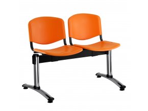 plastove lavice iso i 2 sedak chromovane nohy oranzova