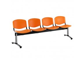 plastove lavice iso i 4 sedak chromovane nohy oranzova