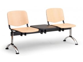 drevena lavice do cekaren dvojsedak stolek chromovane nohy ISO 2