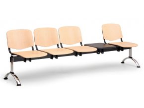 drevena lavice do cekaren čtyřsedak stolek chromovane nohy ISO 2