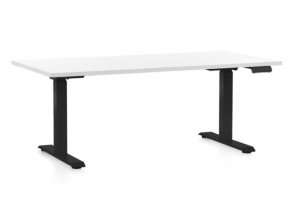 Výškově nastavitelný stůl OfficeTech C, 160 x 80 cm - černá podnož  + doprava ZDARMA