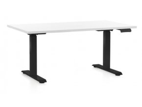 Výškově nastavitelný stůl OfficeTech D, 140 x 80 cm - černá podnož  + doprava ZDARMA