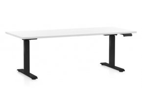 Výškově nastavitelný stůl OfficeTech D, 180 x 80 cm - černá podnož  + doprava ZDARMA