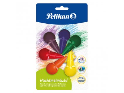Pelikan - Voskové pastelky Myška 6ks