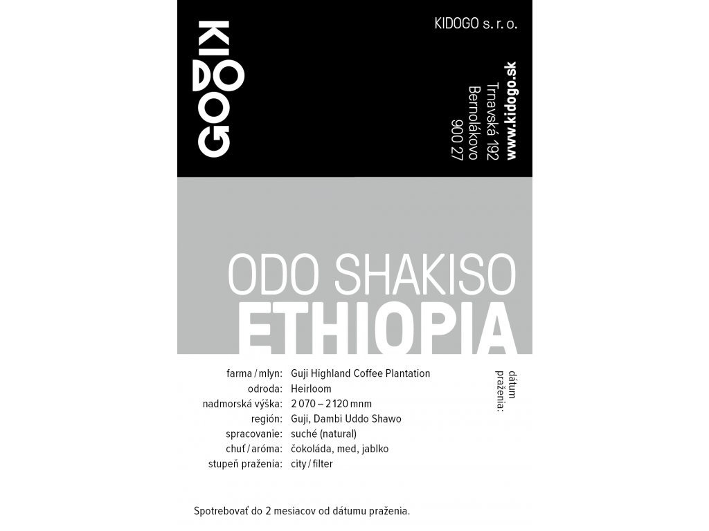 Kidogo etikety Odo Shakiso