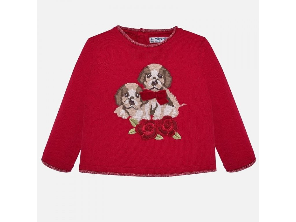 sweter z haftem dla dziewczynki mayoral 2312 67 czerwony