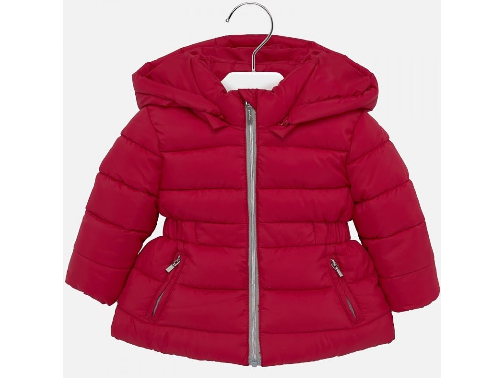 kurtka pikowana zimowa z kapturem dla dziewczynki mayoral 414 13 czerwony