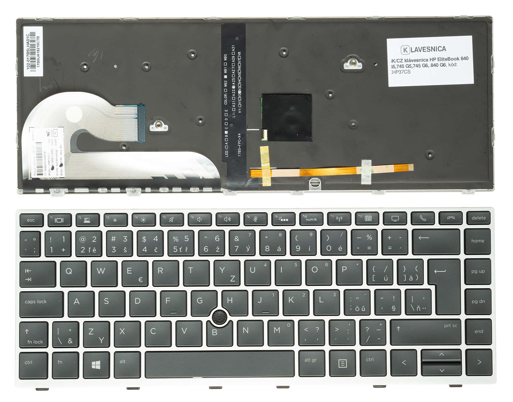 Emeru SK/CZ klávesnica HP EliteBook 840 G5,745 G5,745 G6, 840 G6
