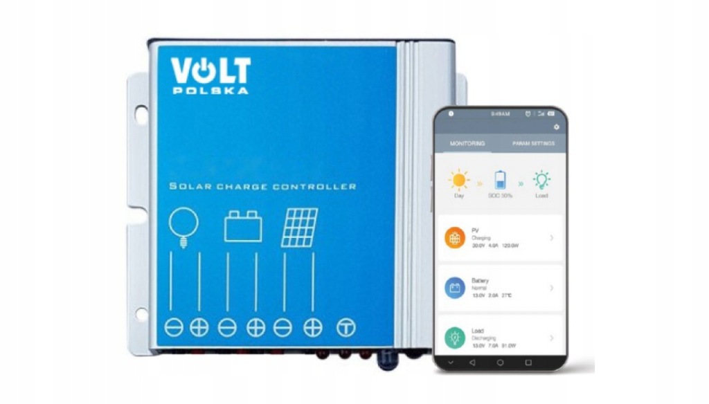 VOLT Solárny regulátor SOL MPPT 10A (50V) 12V + BLUETOOTH