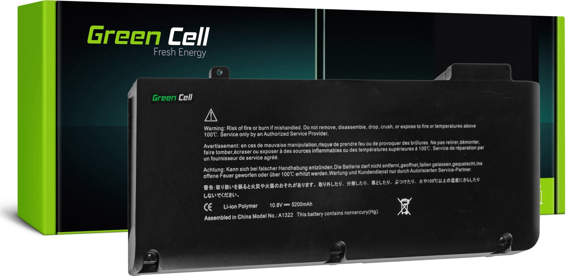 GREEN CELL Batéria do notebooku Apple Macbook Pro 13' A1322 A1278 11.1V