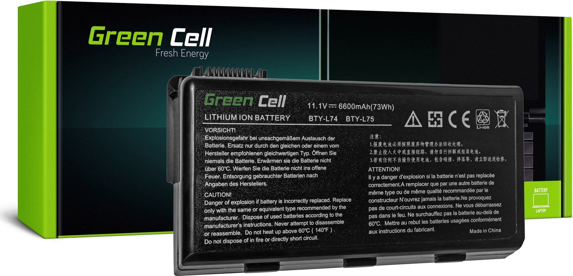 GREEN CELL Batéria do notebooku MSI CR500 CR600 CR610 CR620 CR630 CR700 CR720 CX500 CX600 CX620 CX700 (zväčšená)