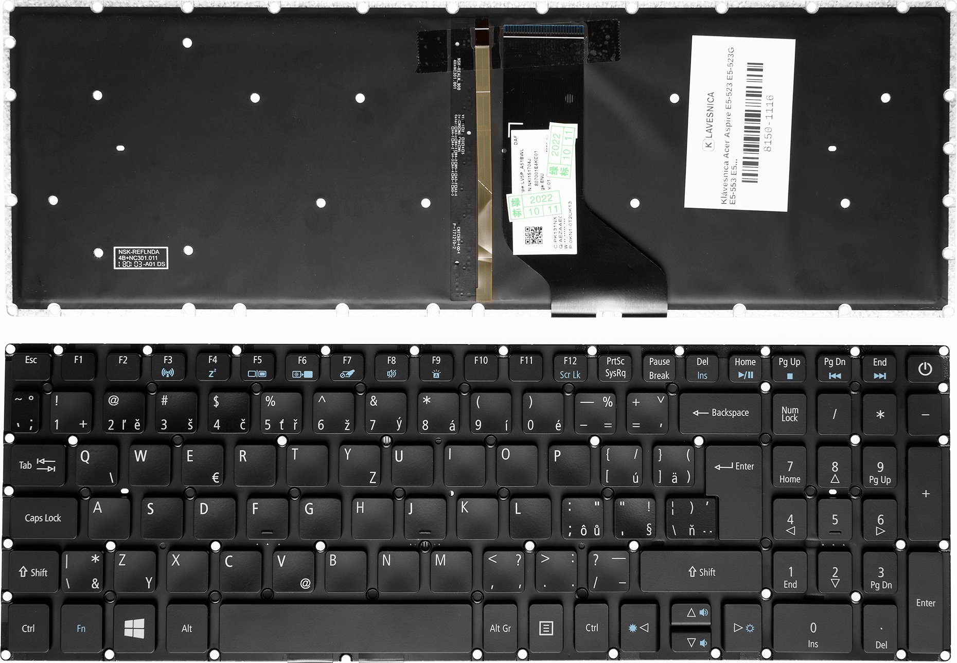 Klávesnica Acer E5-535G, E5-535T, E5-552, E5-552G podsvietená