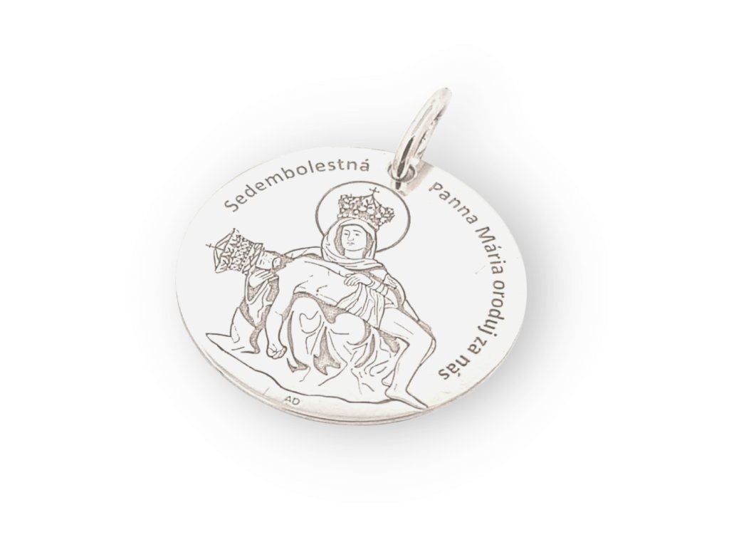 Strieborný medailón Sedembolestná Panna Mária